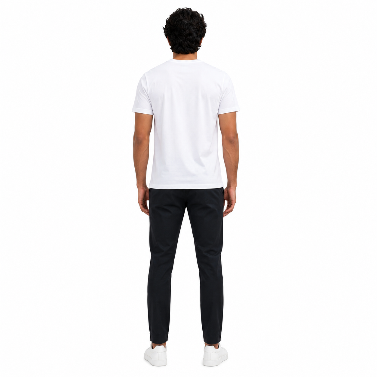 Positive Energy men's white graphic t-shirt back view