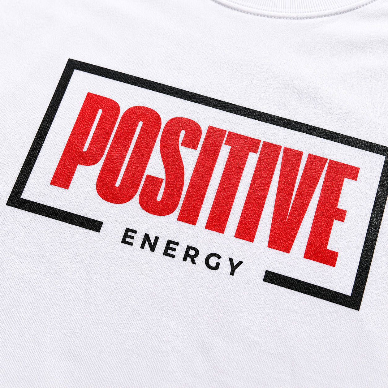 Men's Positive Energy motivational t-shirt close-up print